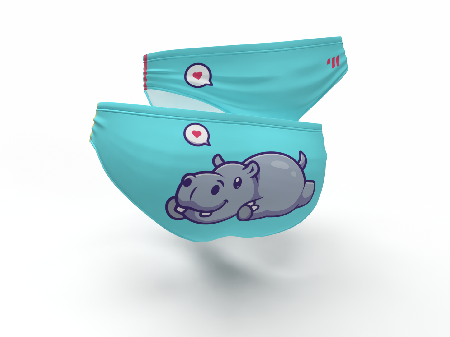 Hippo in Love Briefs