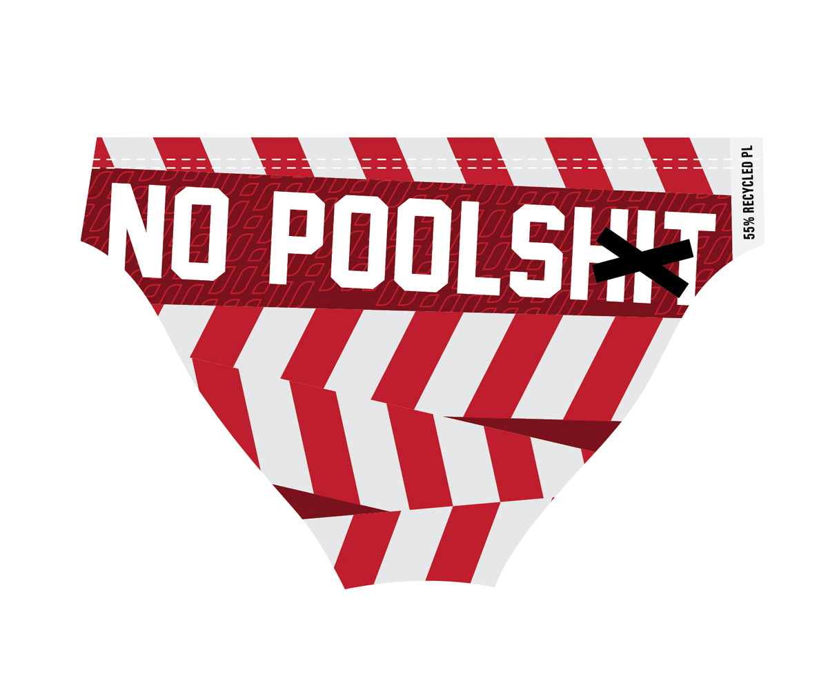 No poolshit briefs RED/WHITE